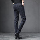 Spring Autumn Men's Korean Casual Pants Slim Straight Brushed Plaid Stretch Fashion Man Pants Office Social Business Trousers