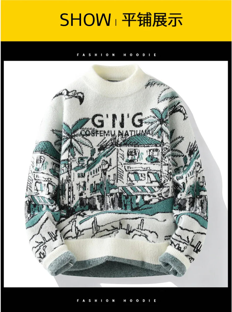 Men Knitted Sweater Stripe Pullovers Printing Round Neck Sweater Autumn/Winter Designer Quality Casual Men Clothing Jumper