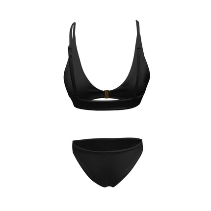 Muslimmuslimlim's Sexy muslimah Fashion tinta unita costumi da bagno donna vita alta Gold Lock Bikini Sexy Beachwear costume da bagno platinumshop