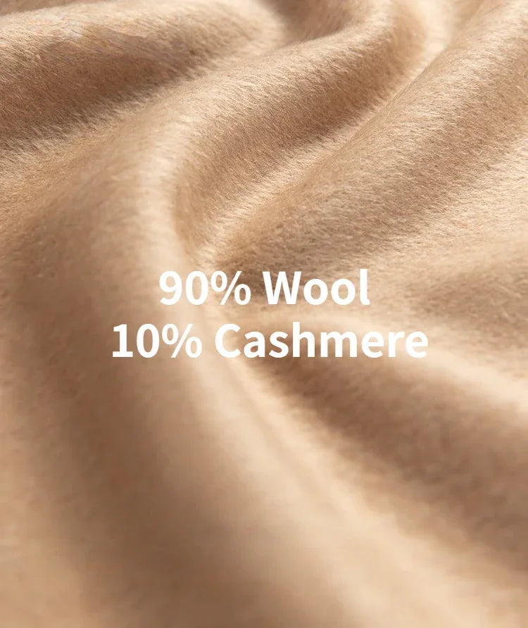 DUTRIEUX Women's Coat Double-sided 10% Cashmere 90% Wool Women's Long Coat Jacket, 2025 Winter New Long Cashmere Coat Women