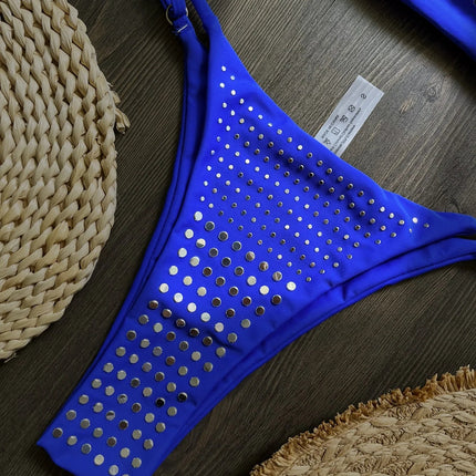 2025 Diamante Bikini Donne Sexy Costume Da Bagno A Fascia Biquini Push Up Costumi Da Bagno Femminile Lucido Costumi da Bagno Floreale Tuta Beachwear platinumshop