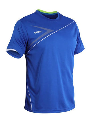 2025 Summer New Men's Quick drying Short sleeved Gym Running Moisture absorbing Round Neck T-shirt Training Exercise Gym Sweatsh PlatiNum