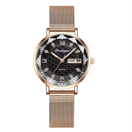 Orologio da donna POEDAGAR di alta qualità, in acciaio inossidabile, raffinato orologio da polso a bracciale, impermeabile, luminoso, elegante, orologio da donna, Reloj platinumshop