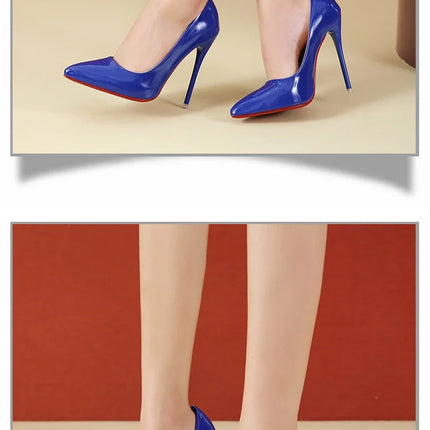 2024 Scarpe da donna Tacchi alti rossi Décolleté sexy con punta a punta 12 cm Scarpe da abito da sposa Colore nero nudo Tacchi alti con fondo in gomma rossa