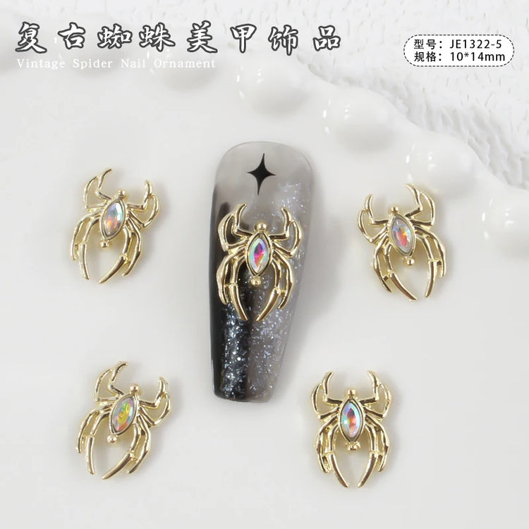 10Pcs Halloween Fake Weapons with Blood Nail Charms Bloody Horror Metal Nail Art Decorations Manicure Accessories Punk Jewelry *