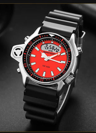 SANDA Sport orologio digitale al quarzo da uomo orologi subacquei creativi orologio da uomo con allarme impermeabile orologio con doppio Display Relogio Masculino platinumshop