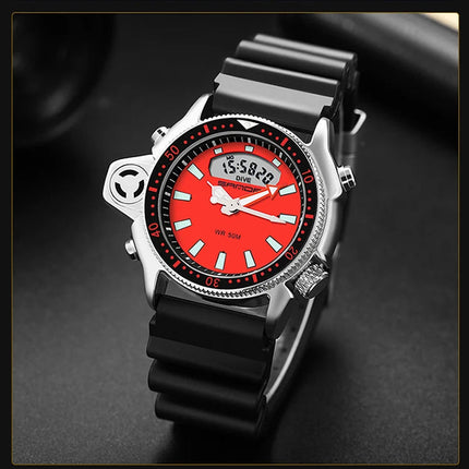 SANDA Sport orologio digitale al quarzo da uomo orologi subacquei creativi orologio da uomo con allarme impermeabile orologio con doppio Display Relogio Masculino platinumshop