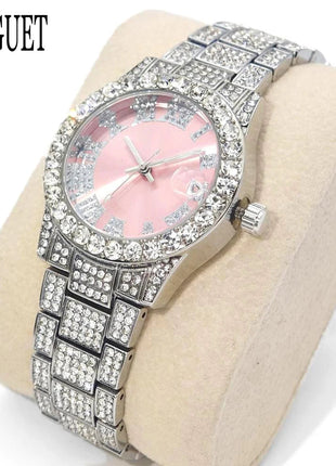 Orologio da Donna UNIGUET di Lusso alla Moda, Elegante Quadrante Piccolo con Diamanti Rosa, Mini Orologio da Polso al Quarzo Bling-Bling da Donna, Regalo platinumshop