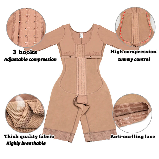Colombian Full Body Shaper Post-surgical Postpartum High Compression Girdle Lipo Arm Waist Slimmer Reducing Shapewear