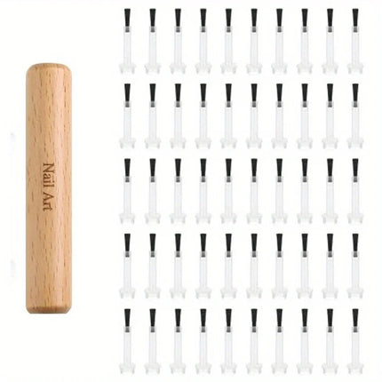 Professional Nail Art Brush Set with Detachable Wooden Grip-Multi-Functional Nail Polish Brushes,Nail Art Tools,Nail Accessories
