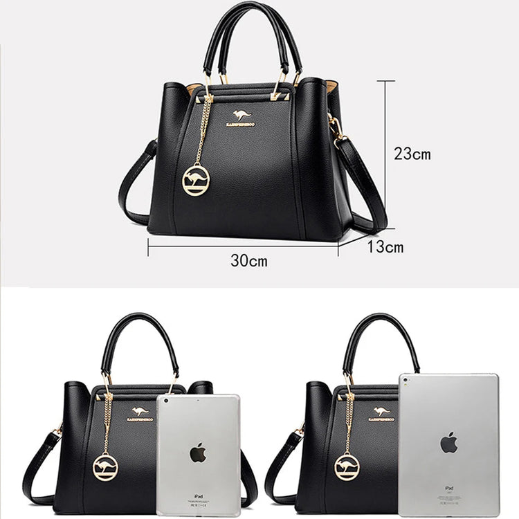 2024 Luxury Women Designer 3 Layers Shoulder Crossbody Sac Ladies Large Capacity Leather Handbags Shopper Brand Messenger Totes PlatiNum