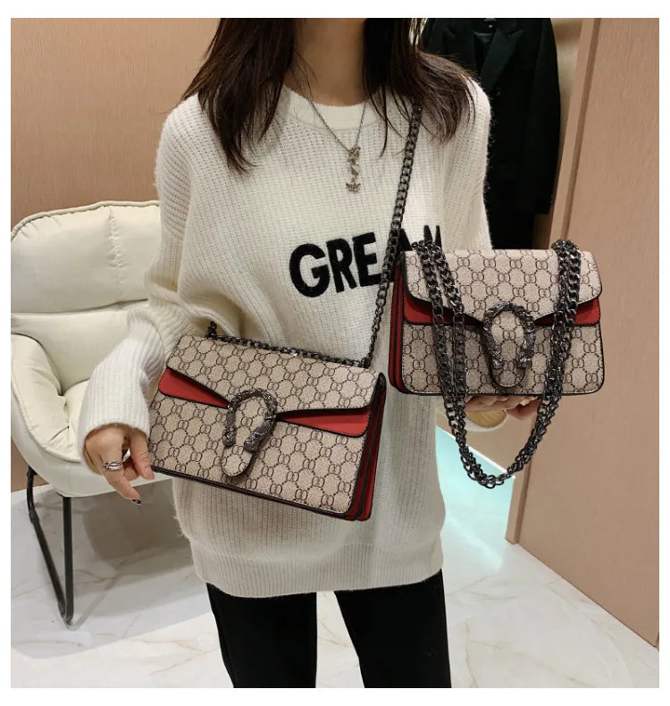 Fashion Popular Women's Bag Trend Brand Retro Chain Shoulder Bag High Quality Ladies Crossbody Bag Designer Luxury Handbag PlatiNum