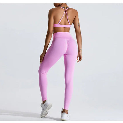 Seamless Women Solid Color High Waist Yoga Pants Sexy Hip-lifting Tight Sports Pants Women Push Up Fitness Workout Yoga Leggings PlatiNum