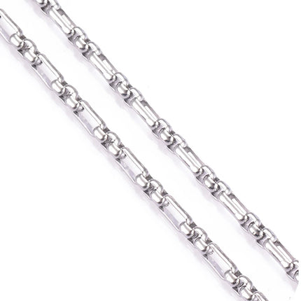 New 1 piece Stainless Steel Square Pearl Chain Necklace 3:1 Handmade Box Chain DIY Jewelry Making Bracelet Anklet Necklace PlatiNum