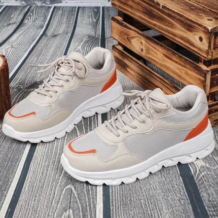 VEAMORS Unisex Mesh Running Shoes Lightweight Breathable Sports Sneakers Elastic Soft Sole Footwear for Walking Gym Fitness PlatiNum
