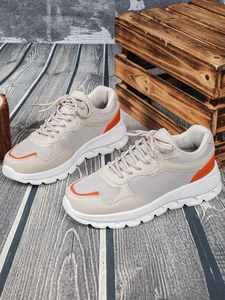 VEAMORS Unisex Mesh Running Shoes Lightweight Breathable Sports Sneakers Elastic Soft Sole Footwear for Walking Gym Fitness PlatiNum
