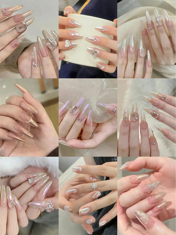 1 Box Moonlight Mirror Nail Powder Silver Fine Glitter Metallic Effect Pigment Gel Polish Chrome Holographic Nail Powder Nail Art Decorations
