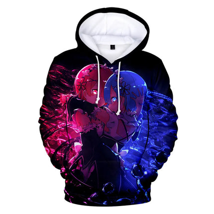 Harajuku Hip Hop Comfortable Re ZERO Rem Ram 3D print Hoodies Sweatshirts Men/Women Sweatshirt Adult/Child Casual Pullovers