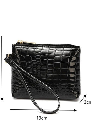 Zipper Mini Women Wallets New Fashion PU Leather Vertical Square Shape Quality Female Purse Card Holder Wallet Coin Purses PlatiNum