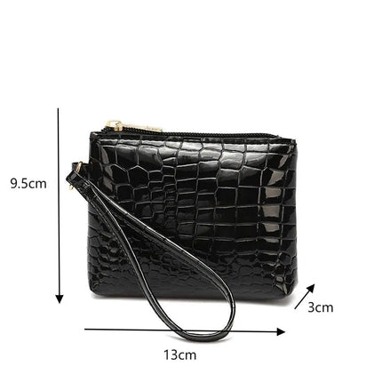 Zipper Mini Women Wallets New Fashion PU Leather Vertical Square Shape Quality Female Purse Card Holder Wallet Coin Purses PlatiNum