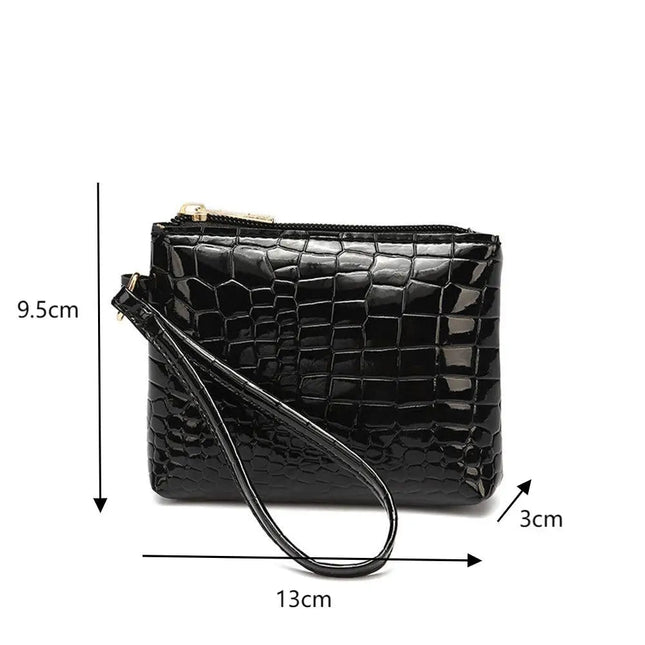 Zipper Mini Women Wallets New Fashion PU Leather Vertical Square Shape Quality Female Purse Card Holder Wallet Coin Purses PlatiNum