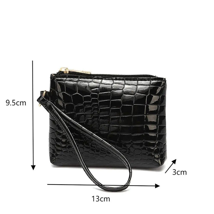 Zipper Mini Women Wallets New Fashion PU Leather Vertical Square Shape Quality Female Purse Card Holder Wallet Coin Purses PlatiNum