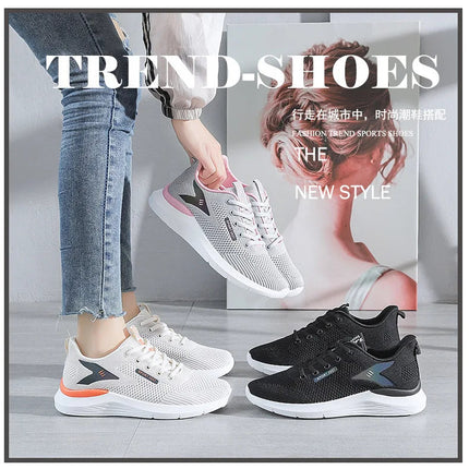 2025New Women's Trendy Sports Shoes Fashion Mesh Casual Shoes Lightweight Breathable Running Shoes PlatiNum