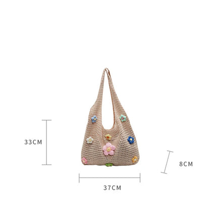 New Women's Versatile Braided Shoulder Bag, Simple and Casual for Holidays and the Beach, with Internal Compartments