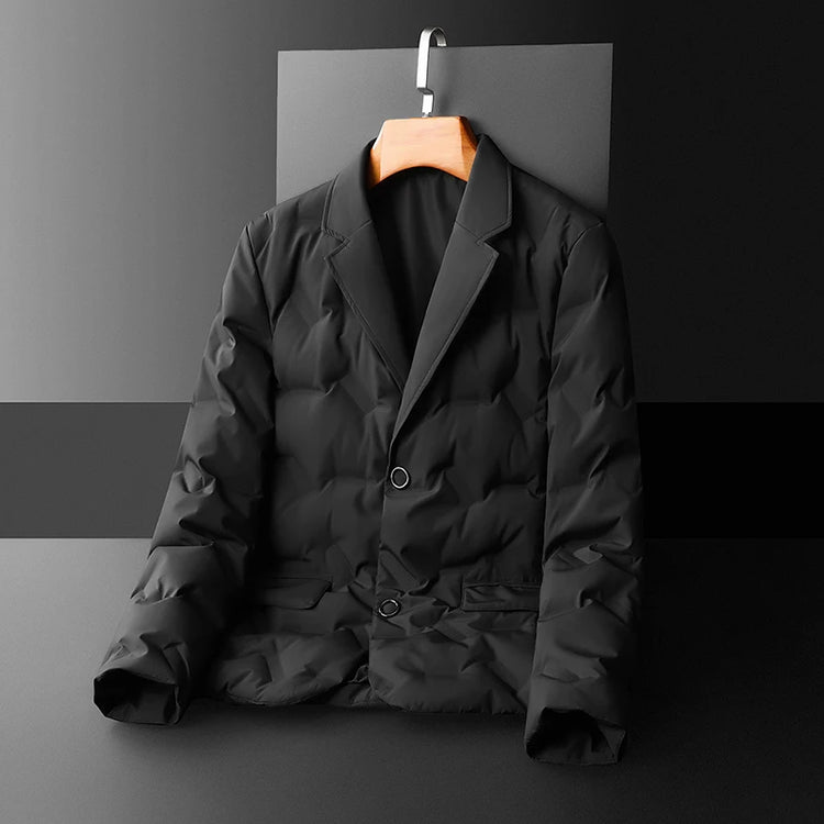 Minglu Autumn Winter White Duck Down Men's Down Blazers Luxury Solid Color Single Breasted Casual Male Jackets Down Man Coats