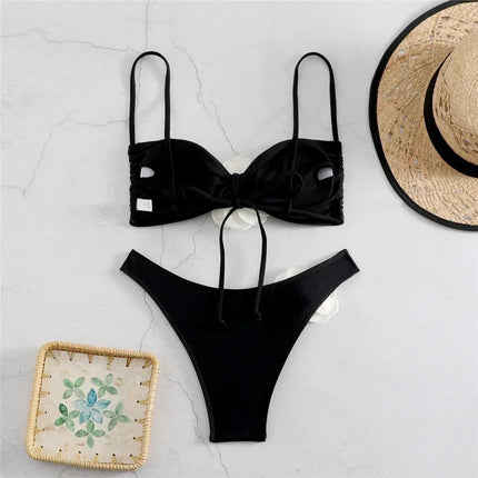Costume da Bagno Sexy con Fiori e Fascia, Bikini a Perizoma 2025, Costumi da Bagno Donna con Lacci, Set Bikini Brasiliano, Biquini Mujer platinumshop