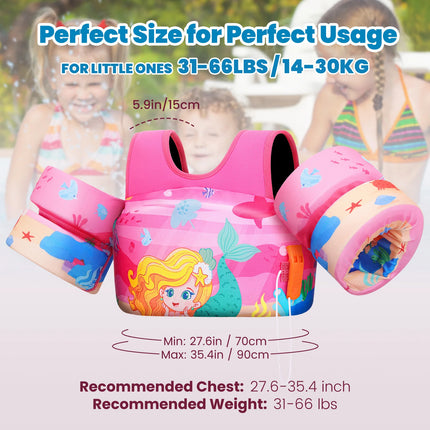 Children's Life Jacket Children's Swimming Arm Floating Whistle Life Vest Baby Swimsuit Safety Foam Pool Accessories for Kayak