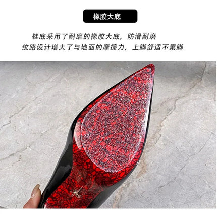 Scarpe da Donna di Lusso con Decorazioni Metalliche, Tacco Alto a Punta, Eleganti Scarpe Casual Francesi, Zapatos Mujer platinumshop