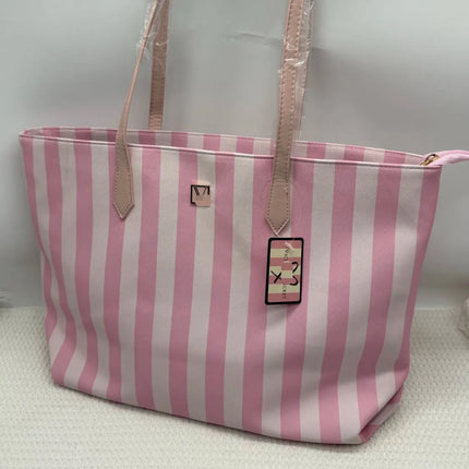 New Lightweight Striped Shoulder Bag, Women's Outdoor Bucket Bag, Oxford Fabric, Large Size with Zipper Closure