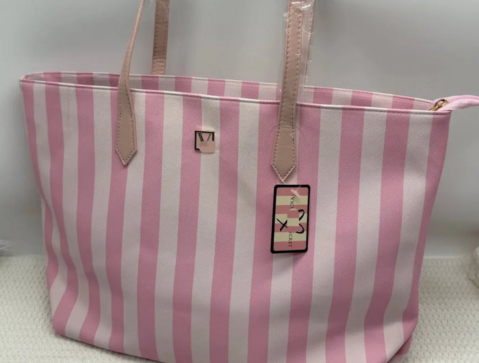 New Lightweight Striped Shoulder Bag, Women's Outdoor Bucket Bag, Oxford Fabric, Large Size with Zipper Closure