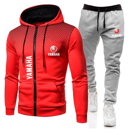 The popular Yamaha logo two-piece men's sportswear for 2025, running clothes, sportswear, hooded sweatshirt, zipper sweatshirt, PlatiNum