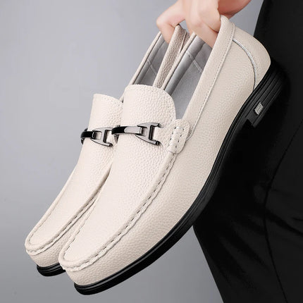 Mocassini in Vera Pelle per Uomo, Scarpe Casual Classiche per Lavoro e Pendolarismo, Slip-on Comodi per Passeggiate