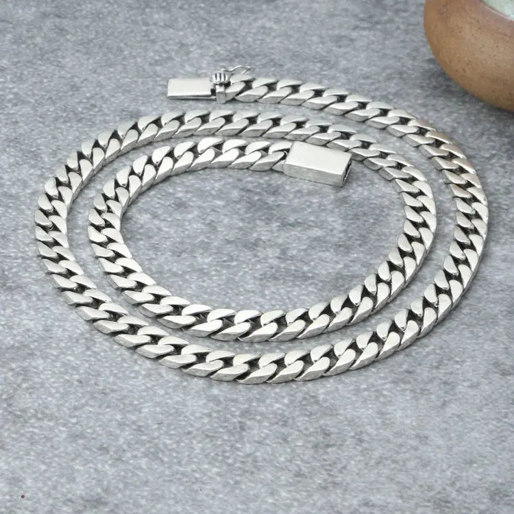 100% S925 Collana in argento sterling Bracciale Punk S925 Gioielli in argento Non sbiadisce mai Carry certificato Uomo Donna Gioielli Regali platinumshop