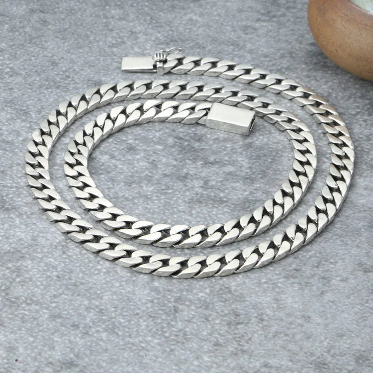 100% S925 Collana in argento sterling Bracciale Punk S925 Gioielli in argento Non sbiadisce mai Carry certificato Uomo Donna Gioielli Regali platinumshop