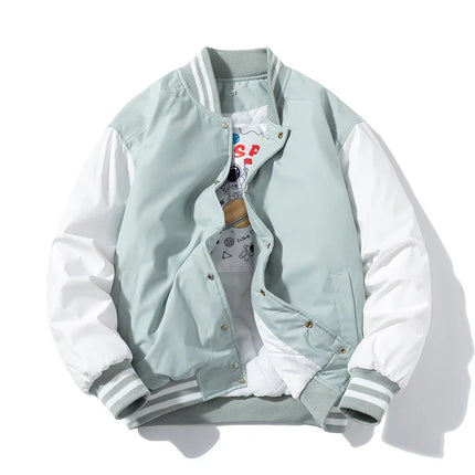 Winter Varsity Jacket Men Women Streetwear Basketball Jacket Fashion Casual Thick Parkas Men Korean Patchwork Couple Coat Button