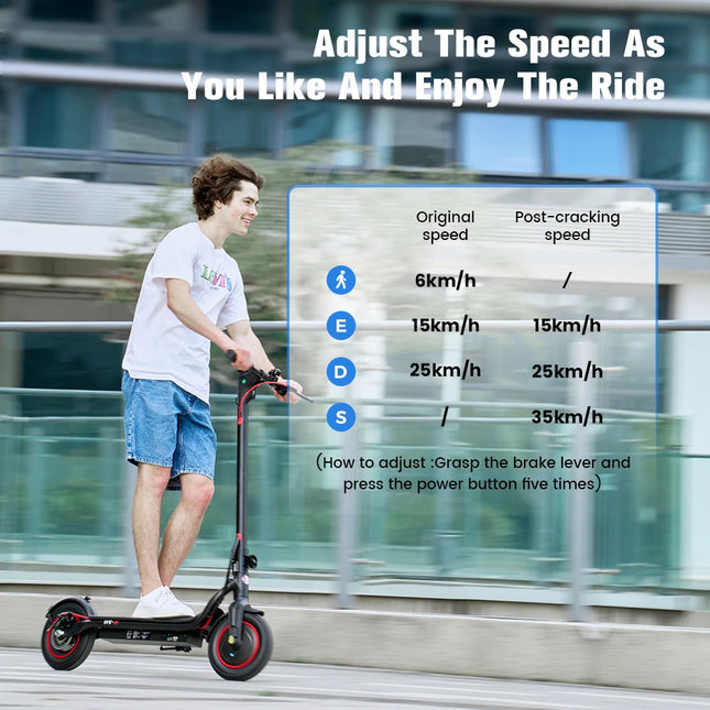 Monopattino Elettrico iScooter W6 10 Pollici 500W per Adulti, E-Scooter 36V 10.5Ah, Velocità 35km/h, Supporto APP, Autonomia 30km, Monopattini Elettrici Urbani