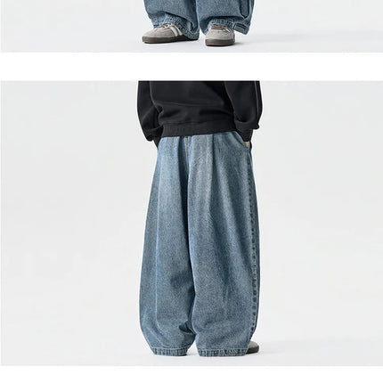 Jeans da Uomo Primaverili Stile Harajuku, Comodi e Lavati, Moda Y2K Punk Casual, Pantaloni Larghi e Leggeri