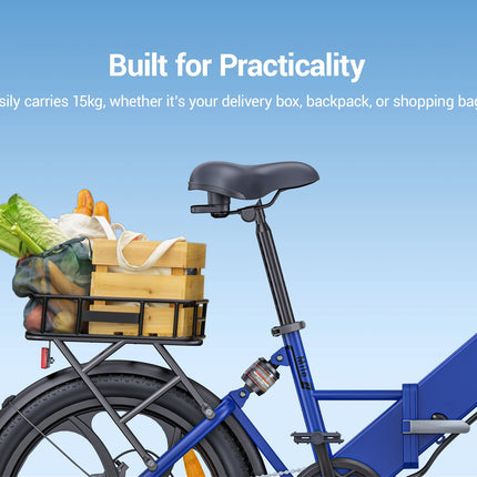 Bicicletta Elettrica Pieghevole HillMiles Mile2 per Adulti, Motore 250W, Batteria 36V13AH, Bici Elettrica da Città per Pendolari, Pneumatici Fat da 20 Pollici