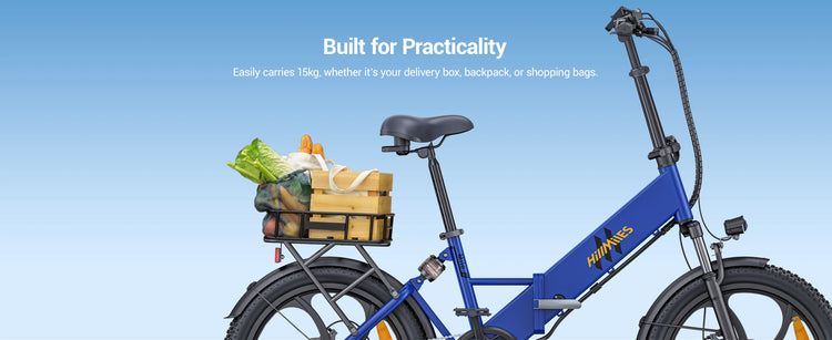 Bicicletta Elettrica Pieghevole HillMiles Mile2 per Adulti, Motore 250W, Batteria 36V13AH, Bici Elettrica da Città per Pendolari, Pneumatici Fat da 20 Pollici