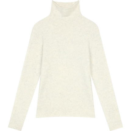 ELF SACK 2025 Winter New Solid Color Turtleneck Sweater Women, Romantic Cottagecore Fitted Long Sleeve Wool Blend Pullover PlatiNum
