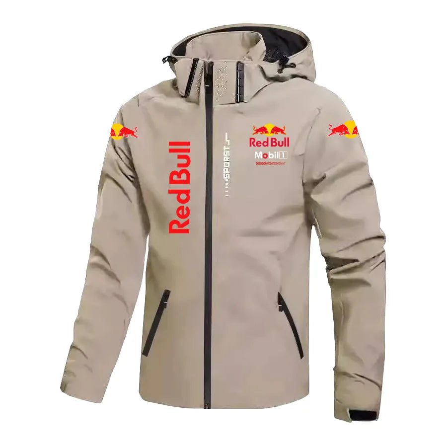 Red Bull Down Jacket Men's Coat Spring And Autumn Style Hooded Detachable Outdoor Windproof And Waterproof Mountaineering Suit Khaki CHINA