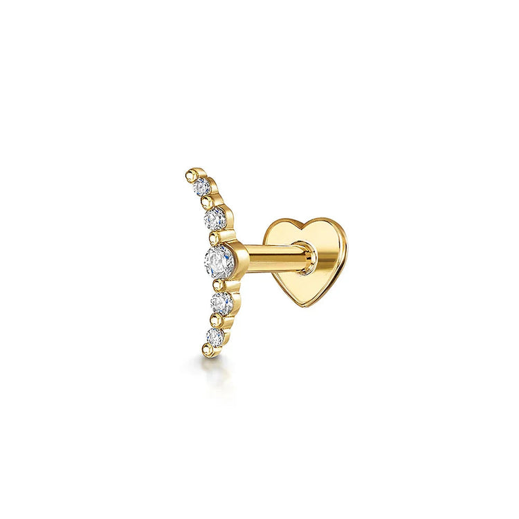 AIDE Heart Round Ball Flat Helix Piercing Earring 925 Sterling Silver Ear Studs Geometric Zircon Exquisite Trinket Studs Aretes PlatiNum