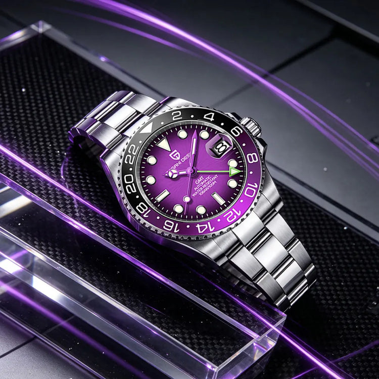 PAGANI DESIGN New GMT Men Watch Top Brand 40mm Mechanical Watch Sapphire Glass 100M Waterproof Automatic Wristwatch Reloj Hombre