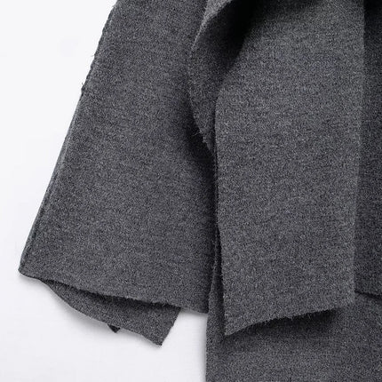 MUJER Cape Coat Women Scarf Collar Ponchos Women 2025 Shawl Long Sleeve Winter Woman Ponchos Cloak Knitted Cardigan for Women
