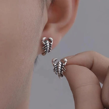 Buyee 925 Sterling Silver unico orecchino carino scorpione animale orecchino per donna uomo moda Punk Fine Jewelry orecchino platinumshop
