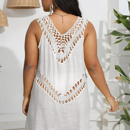 Costumi da bagno di grandi dimensioni per le donne copricostume Bikini estivo copricostume da bagno con scollo a v lavorato a maglia solido taglie forti XL XXL abbigliamento da spiaggia rosso 2025 platinumshop